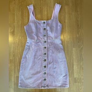Pink/purple button down denim dress